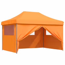 vidaXL Foldable Party Tent Pop-Up with 4 Sidewalls Patio Gazebo Canopy Shelter - orange, with 4 sidewalls - Additional view 6