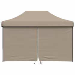 vidaXL Foldable Party Tent Pop-Up with 4 Sidewalls Patio Gazebo Canopy Shelter - taupe, with 4 sidewalls