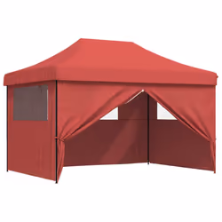 vidaXL Foldable Party Tent Pop-Up with 4 Sidewalls Patio Gazebo Canopy Shelter - burgundy, with 4 sidewalls - Additional view 6