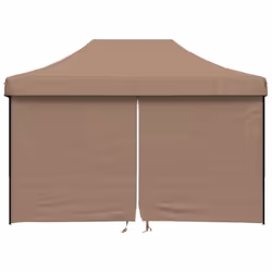 vidaXL Foldable Party Tent Pop-Up with 4 Sidewalls Patio Gazebo Canopy Shelter - brown, with 4 sidewalls