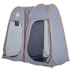 vidaXL Privacy Tent Outdoor Toilet Tent Shower Changing Tent Pop-up Waterproof - Grey and orange