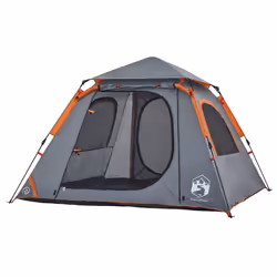 vidaXL Camping Tent Dome 5-Person Lightweight Tent Dome Tent Quick Release - Grey and orange, 210 x 210 x 140 cm - Additional view 4