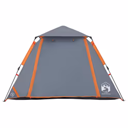 vidaXL Camping Tent Dome 5-Person Lightweight Tent Dome Tent Quick Release - Grey and orange, 210 x 210 x 140 cm - Additional view 5