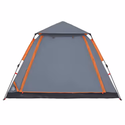 vidaXL Camping Tent Dome 5-Person Lightweight Tent Dome Tent Quick Release - Grey and orange, 235 x 235 x 155 cm - Additional view 4