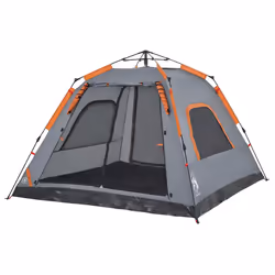 vidaXL Camping Tent Dome 5-Person Lightweight Tent Dome Tent Quick Release - Grey and orange, 235 x 235 x 155 cm - Additional view 5