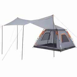vidaXL Camping Tent Dome 5-Person Lightweight Tent Dome Tent Quick Release - Grey and orange, 235 x 235 x 155 cm - Additional view 7