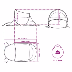 vidaXL Beach Tent Patio Lightweight Tent Sun Shelter Tent Pop-up Waterproof - blue