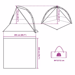 vidaXL Beach Tent Lightweight Dome Tent Camping Tent Quick Release Waterproof - Sea green