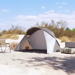 vidaXL Beach Tent 2-Person Lightweight Tent Camping Tent Pop-up Waterproof - Grey