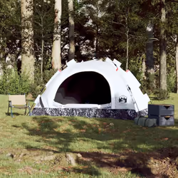 vidaXL Camping Tent 5-Person Lightweight Tent Dome Tent Shelter Quick Release - white blackout, 2-person