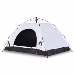 vidaXL Camping Tent 5-Person Lightweight Tent Dome Tent Shelter Quick Release - white blackout, 4-person