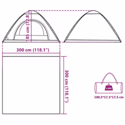vidaXL Camping Tent 5-Person Lightweight Tent Dome Tent Shelter Quick Release - grey, 5-person - Additional view 3