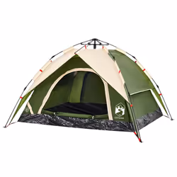 vidaXL Camping Tent Dome Tent Lightweight Tent Blackout Fabric Quick Release - Green, 230 x 200 x 148 cm - Additional view 4