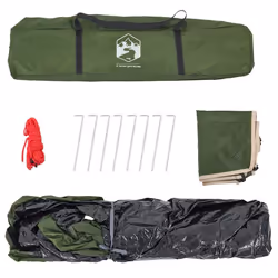 vidaXL Camping Tent Dome Tent Lightweight Tent Blackout Fabric Quick Release - Green, 230 x 200 x 148 cm - Additional view 9