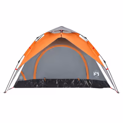 vidaXL Camping Tent Dome 3-Person Dome Tent Grey and Orange Quick Release - Additional view 6