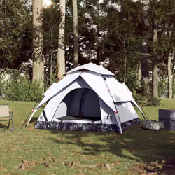 vidaXL Camping Tent Dome Tent Lightweight Tent Blackout Fabric Quick Release - White blackout, 230 x 200 x 148 cm - Additional view 2