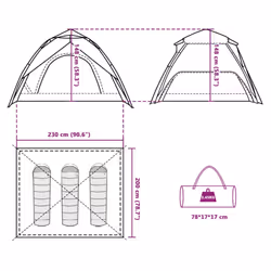 vidaXL Camping Tent Dome Tent Lightweight Tent Blackout Fabric Quick Release - White blackout, 230 x 200 x 148 cm - Additional view 3