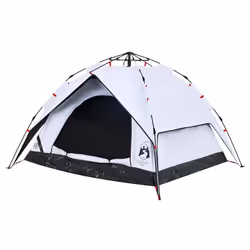 vidaXL Camping Tent Dome Tent Lightweight Tent Blackout Fabric Quick Release - White blackout, 230 x 200 x 148 cm - Additional view 4
