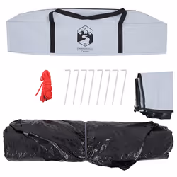 vidaXL Camping Tent Dome Tent Lightweight Tent Blackout Fabric Quick Release - White blackout, 230 x 200 x 148 cm - Additional view 9