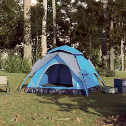 vidaXL Camping Tent Dome 4-Person Lightweight Dome Tent Blue Quick Release