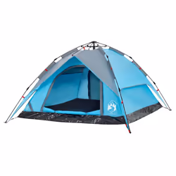 vidaXL Camping Tent Dome 4-Person Lightweight Dome Tent Blue Quick Release - Additional view 4