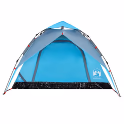 vidaXL Camping Tent Dome 4-Person Lightweight Dome Tent Blue Quick Release - Additional view 5