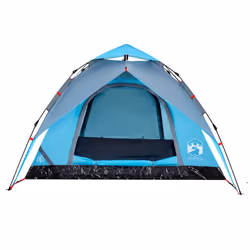 vidaXL Camping Tent Dome 4-Person Lightweight Dome Tent Blue Quick Release - Additional view 6