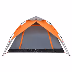 vidaXL Camping Tent Dome Tent Lightweight Tent Blackout Fabric Quick Release - Grey and orange, 230 x 230 x 140 cm - Additional view 7