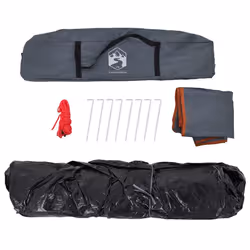 vidaXL Camping Tent Dome Tent Lightweight Tent Blackout Fabric Quick Release - Grey and orange, 230 x 230 x 140 cm - Additional view 9
