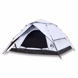 vidaXL Camping Tent Dome 4-Person Tent White Blackout Fabric Quick Release