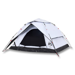vidaXL Camping Tent Dome 4-Person Tent White Blackout Fabric Quick Release