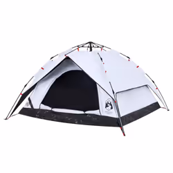 vidaXL Camping Tent Dome 4-Person Tent White Blackout Fabric Quick Release - Additional view 4