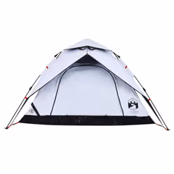 vidaXL Camping Tent Dome 4-Person Tent White Blackout Fabric Quick Release - Additional view 5