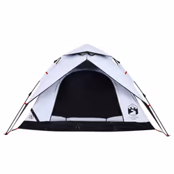 vidaXL Camping Tent Dome 4-Person Tent White Blackout Fabric Quick Release - Additional view 6