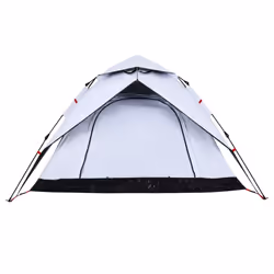 vidaXL Camping Tent Dome 4-Person Tent White Blackout Fabric Quick Release - Additional view 7