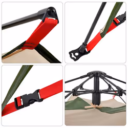 vidaXL Camping Tent Dome Tent Lightweight Tent Blackout Fabric Quick Release - Green, 250 x 250 x 155 cm - Additional view 9