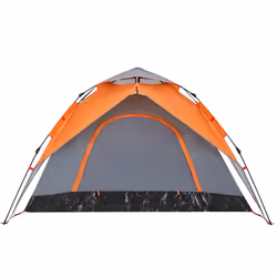 vidaXL Camping Tent Dome Tent Lightweight Tent Blackout Fabric Quick Release - Grey and orange, 250 x 250 x 155 cm - Additional view 6