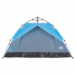vidaXL Camping Tent Dome 2-Person Tent White Blackout Fabric Quick Release - blue, 2-person - Additional view 4