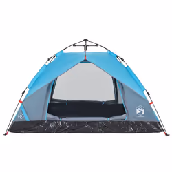 vidaXL Camping Tent Dome 2-Person Tent White Blackout Fabric Quick Release - blue, 2-person - Additional view 6
