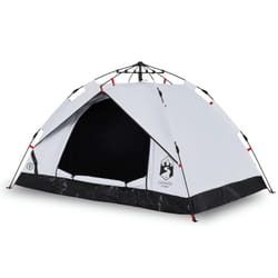 vidaXL Camping Tent Dome 2-Person Tent White Blackout Fabric Quick Release - white blackout, 2-person
