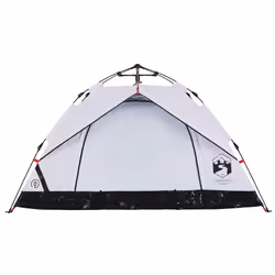 vidaXL Camping Tent Dome 2-Person Tent White Blackout Fabric Quick Release - white blackout, 2-person - Additional view 4