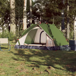 vidaXL Camping Tent Dome 2-Person Tent White Blackout Fabric Quick Release - green, 3-person