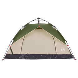 vidaXL Camping Tent Dome 2-Person Tent White Blackout Fabric Quick Release - green, 3-person - Additional view 4