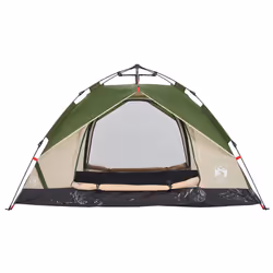 vidaXL Camping Tent Dome 2-Person Tent White Blackout Fabric Quick Release - green, 3-person - Additional view 5
