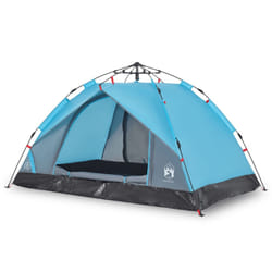 vidaXL Camping Tent Dome 2-Person Tent White Blackout Fabric Quick Release - blue, 3-person
