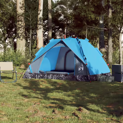vidaXL Camping Tent Dome 2-Person Tent White Blackout Fabric Quick Release - blue, 3-person
