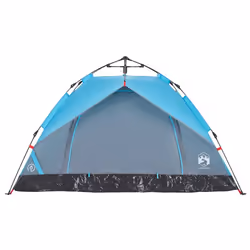 vidaXL Camping Tent Dome 2-Person Tent White Blackout Fabric Quick Release - blue, 3-person - Additional view 4