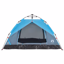 vidaXL Camping Tent Dome 2-Person Tent White Blackout Fabric Quick Release - blue, 3-person - Additional view 5
