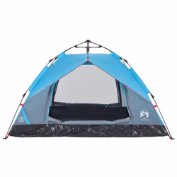 vidaXL Camping Tent Dome 2-Person Tent White Blackout Fabric Quick Release - blue, 3-person - Additional view 6