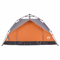 vidaXL Camping Tent Dome 3-Person Dome Tent Grey and Orange Quick Release - Additional view 4
